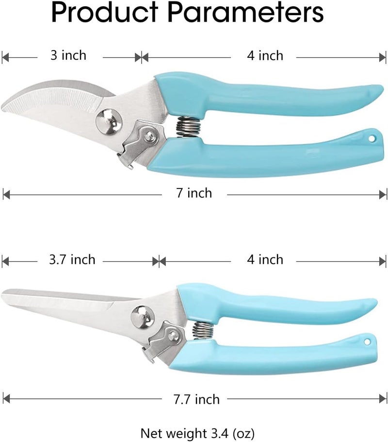 Leize Flower Scissors Set, 2 Pack Premium Thickened Stainless Steel Floral Shears, Strong Pruner for Flowers, Branches and Leaves, Upgrade - Image 2